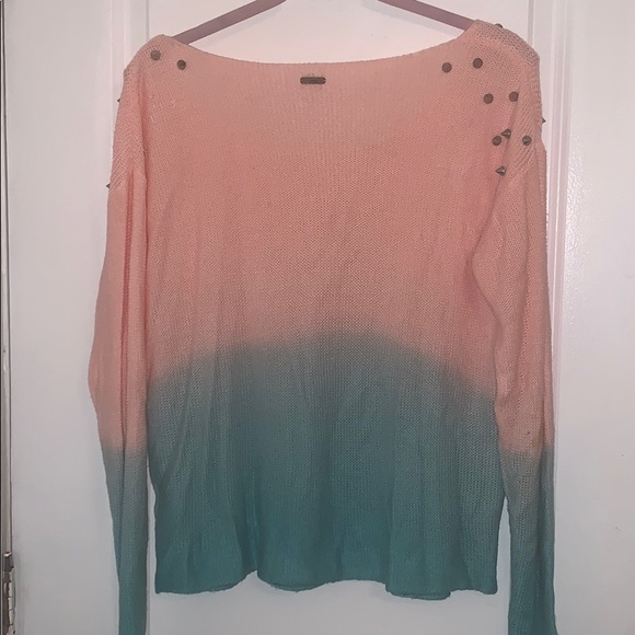 Studded Mint and Pink Dip Dye Sweater - Picture 2 of 4